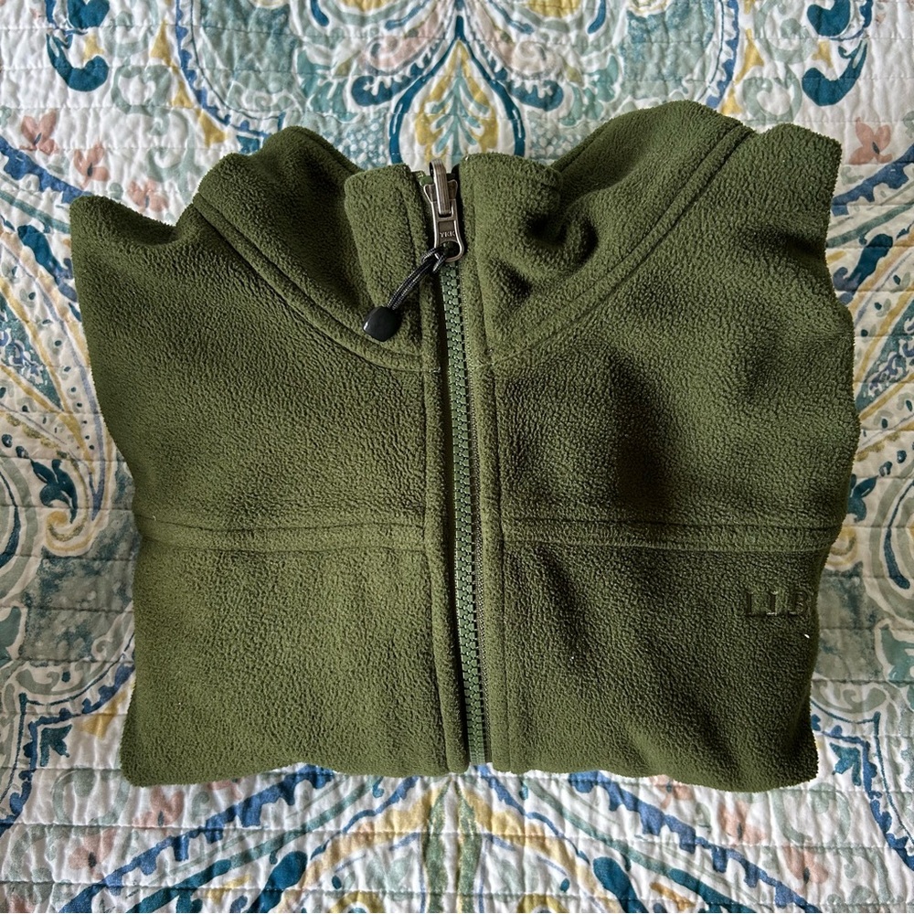 L.L. Bean Green Fleece Jacket, Size L